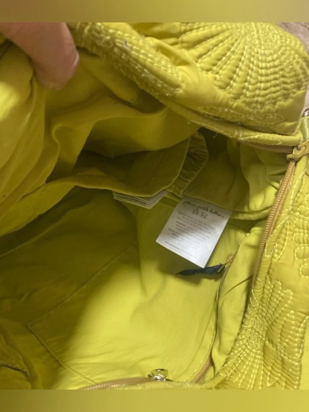 Petunia Pickle Bottom Chartreuse Quilted Diaper Backpack